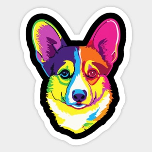 Rainbow Corgi Pop Art Dog Lover Welsh Sticker